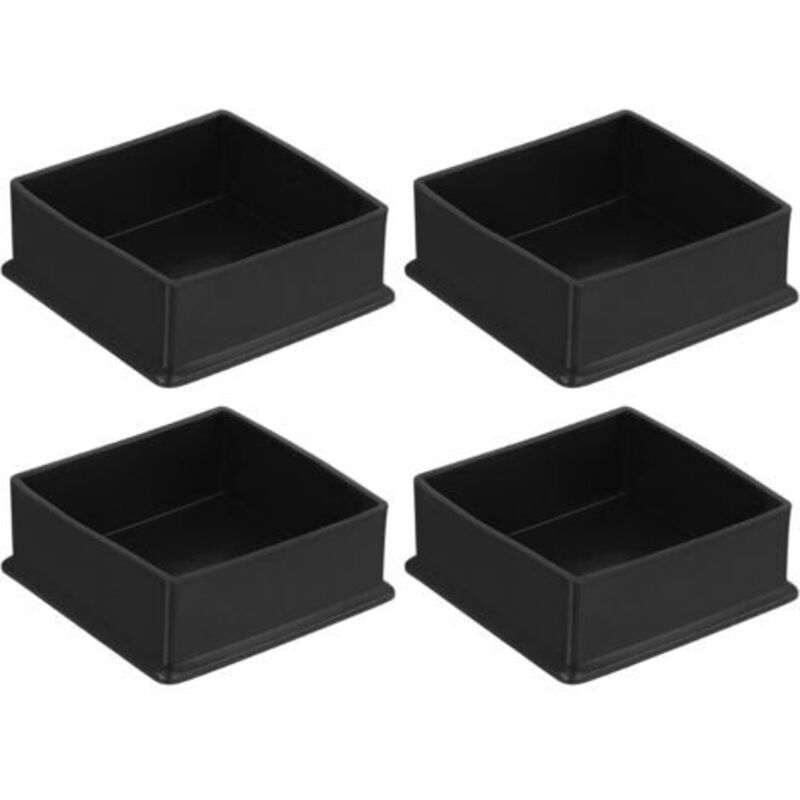 4 Stück Quadratische Pvc-stuhlbeinabdeckungen, 80 Mm X 80 Mm Außendurchmesser, Schwarz, Möbelschutz Für Tischstühle, Stuhlbeinkappen, Bodenschutz Für Terrassentische