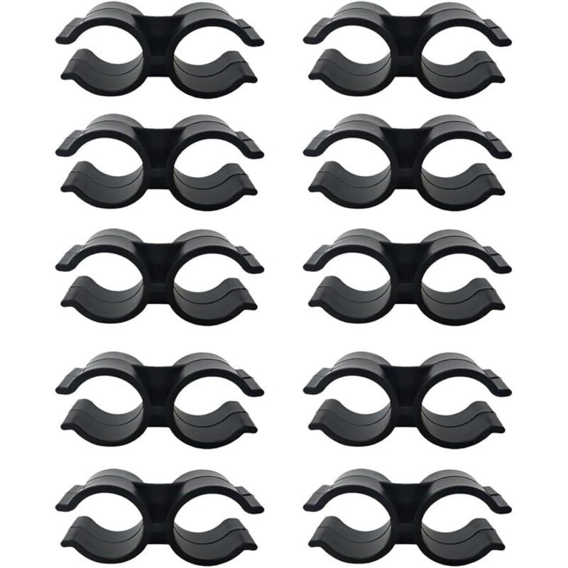 10er-pack Kunststoff-kabelbinder Aus Pvc, Doppelte Schlauchklemmen Für Regale, Kettenverbinder, Zaunpaneele, Befestigungszubehör, Schwarz