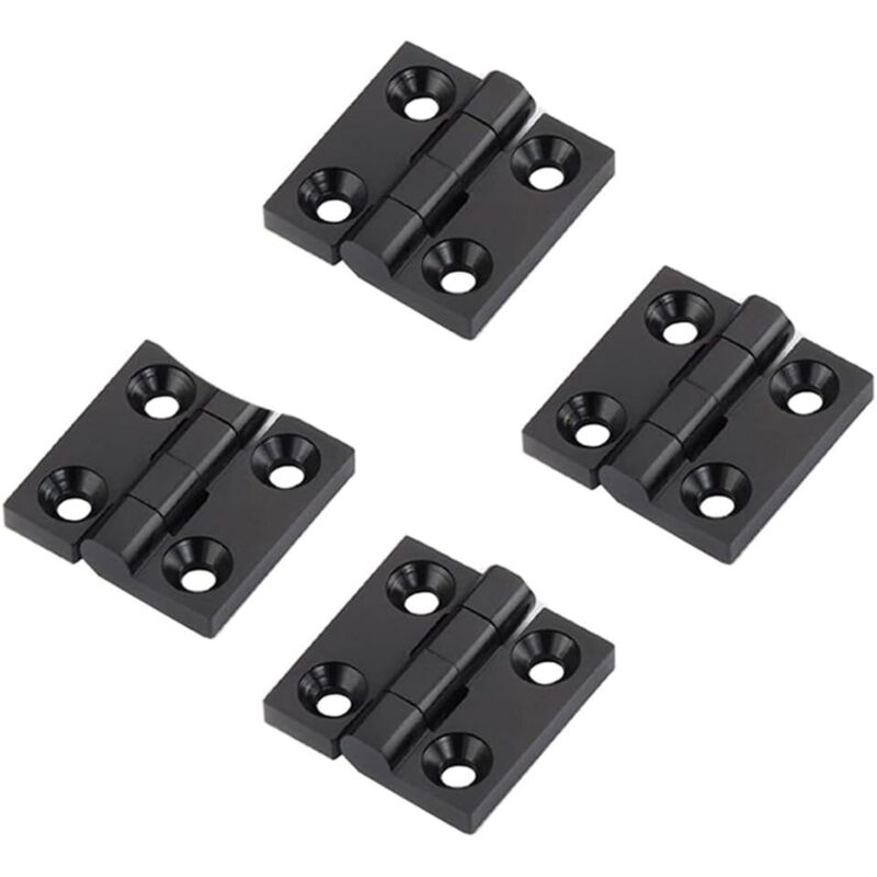 4er-set Schwarze Scharniere Aus Zinklegierung 50 X 50 Mm, Türscharniere Für Aluminiumrahmen, Montageset Für Aluminium-extrusionsprofile 2020, 6 Mm