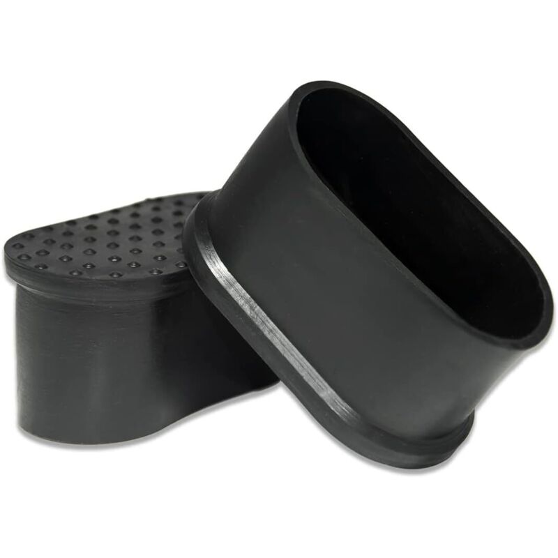 Noir. 8er-pack Ovale Stuhlbeinschoner Aus Weichem Pvc, 30 X 60 Mm (1-3/16" X 2-3/8")