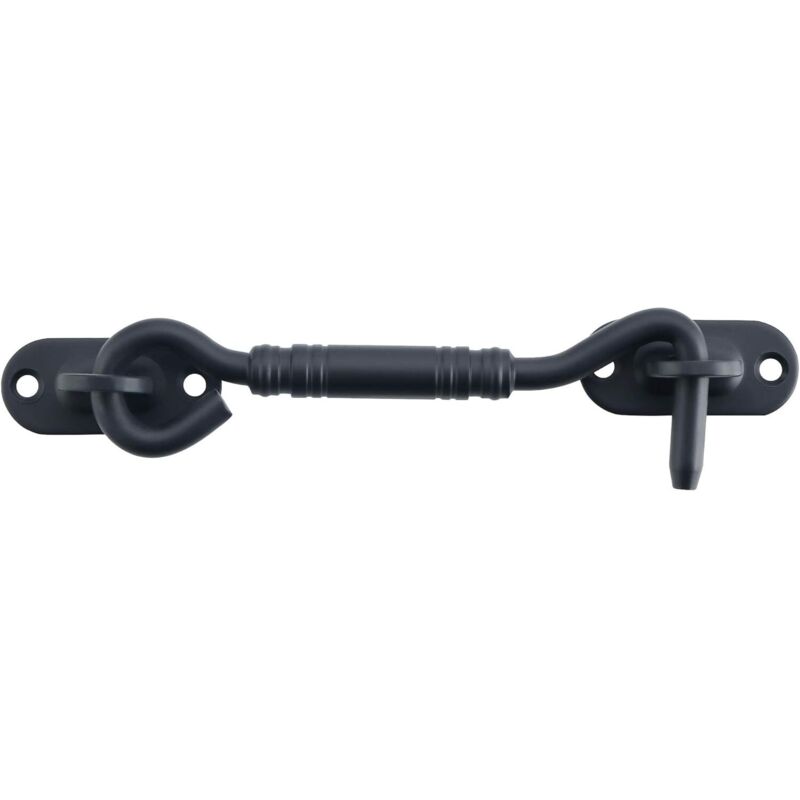 Fensterhaken, 14 Cm, Türhaken, Leiser Fensterhalter, Innentürverriegelung Mit Montageschrauben, Aus Edelstahl, Schwarz