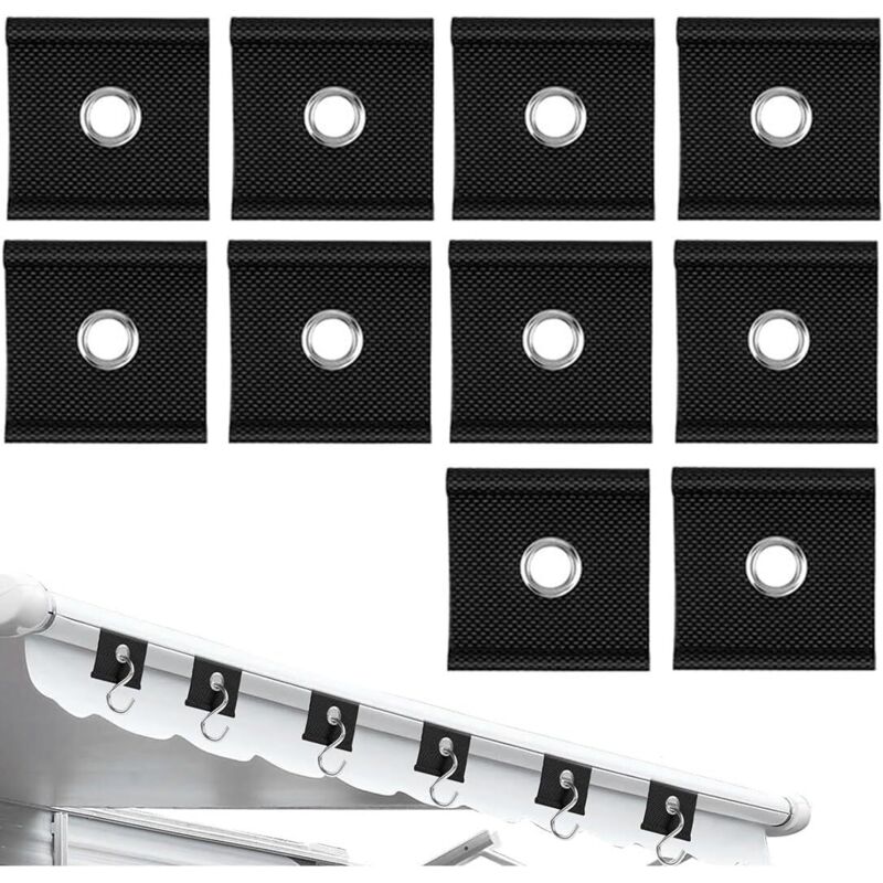 10 Haken Für Schilfrohre Von 5/6 Mm Bis 7/8 Mm, Zubehör Für Wohnwagen-vordächer, Campingzubehör, Dachhaken Für Schienen Und Schilfrohre (schwarz)