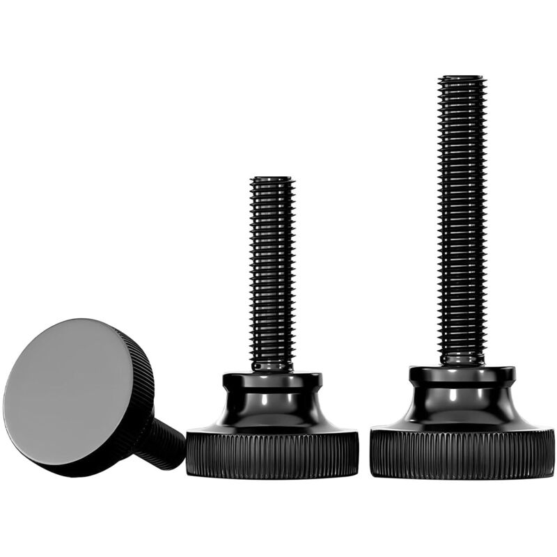 12 Stück Hochwertige Rändelschrauben, M4 X 10 Mm Schwarz Verzinkter Kohlenstoffstahl Rändelschraube, Für Mechanische Geräte, Apparate Und Möbel