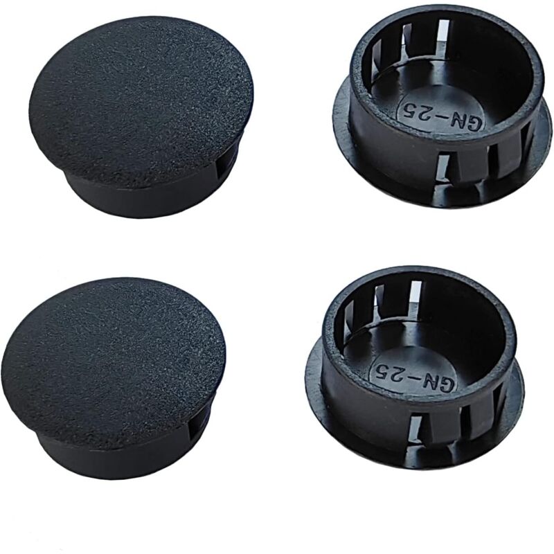 5er-set Kunststoff-knopfstopfen - 55 Mm - Runde Klappdeckel Für Möbellöcher - Für Schrank, Schreibtisch, Tisch, Stuhl, Garderobe - Schwarz