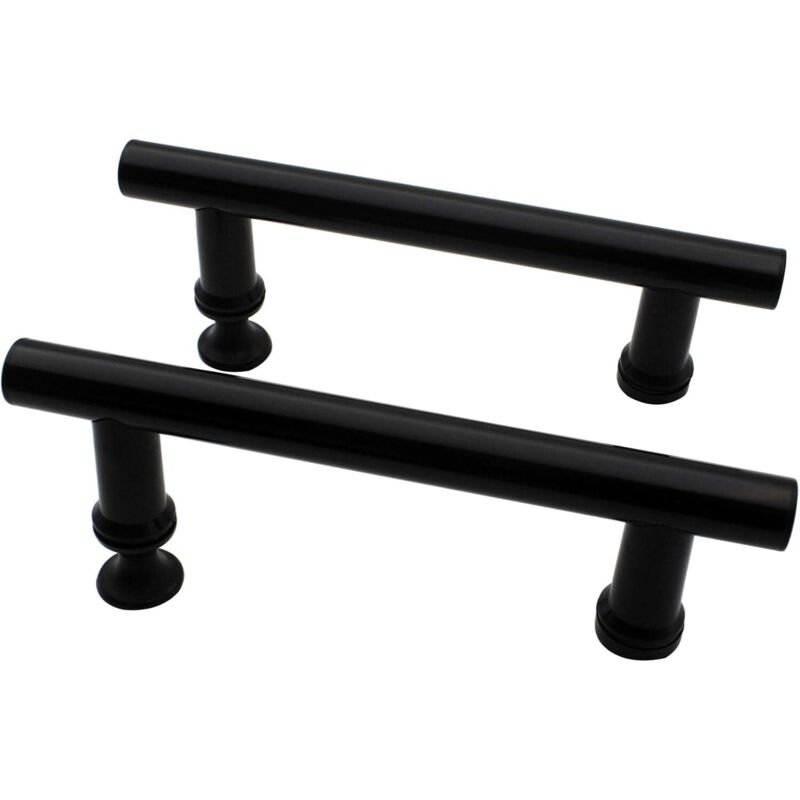 Schwarze Duschgriff-set, 2 Stück Duschknauf, Duschzuggriff Ersatzteile, 145 Mm Lochabstand, Glastürgriff (schwarz)