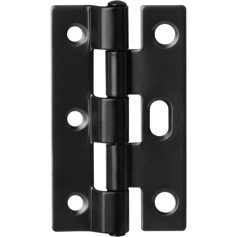 2er-pack Schraub-scharniere, Tür- Und Fensterscharniere 75x44,5mm, Schwarze Scharniere Mit Verstellbaren Löchern, Stärke 1,8mm
