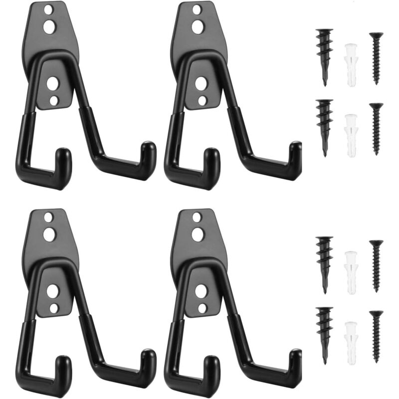 4 Stück Wandhaken Für Die Garage, Doppelhaken Zur Garagenlagerung, Aufbewahrungshaken Für Elektrowerkzeuge, Garage, Leiter, Stuhl (garagenhaken)