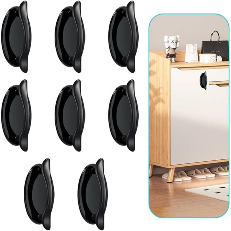 8 Stück Selbstklebende Türgriffe, Selbstklebende Kunststoff-griffe, Klebe-knöpfe Für Schubladen, Ohne Bohren, Für Glastüren, Fenster, Schränke Und Schubladen