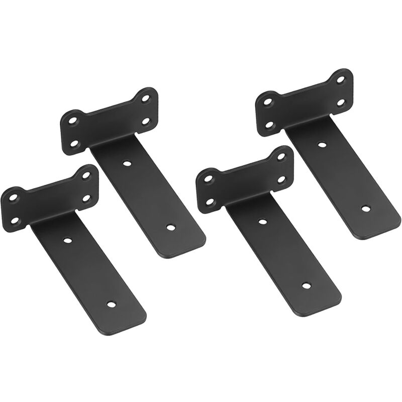 4 Stück Wandregal-winkel, Robuste Schwarze Halterungen Für Schwebende Regale (katzenohr-stil, Schwarz 125mm)