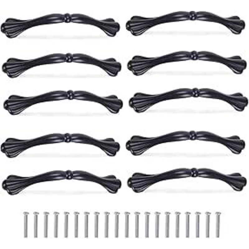 10 Stück Küchenschrankgriffe Schwarz 128 Mm Schubladengriff Metall Möbelknopf Aus Aluminiumlegierung Mit 20 Schrauben Für Schrank Und Küchenschrank