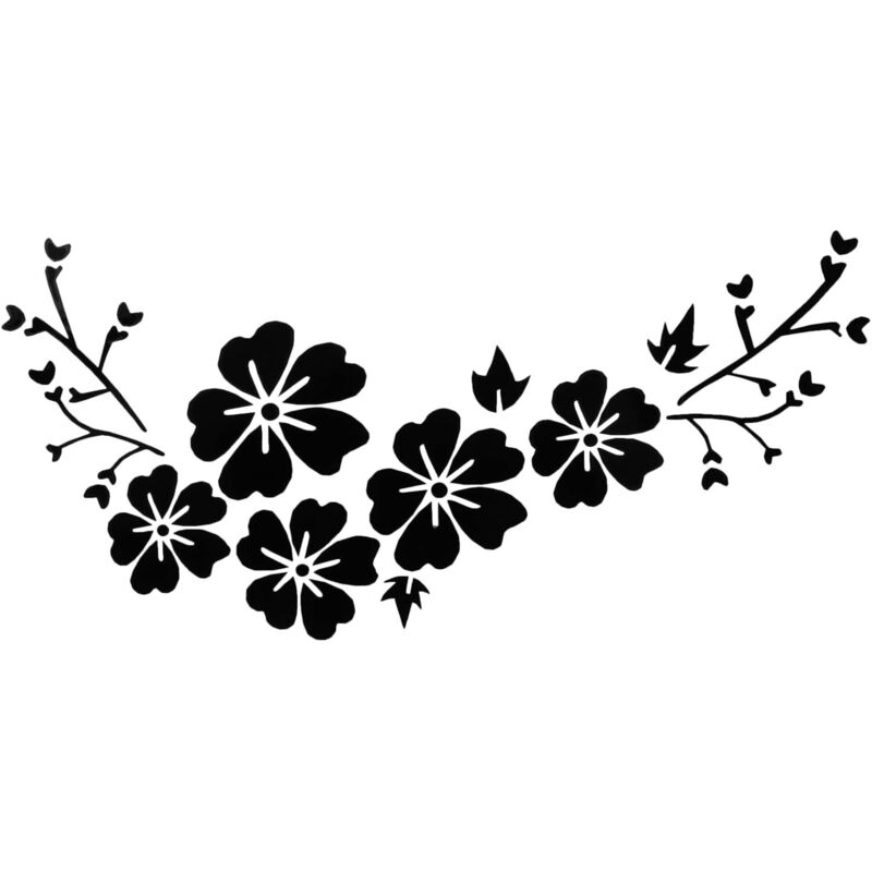 2 Stück Schwarze Autoaufkleber Blumen, Wasserdicht Und Abnehmbar, Fahrzeug Kratzschutz