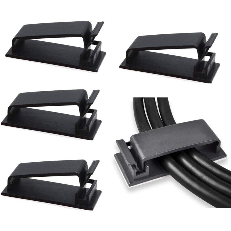 Satz Von 50 Selbstklebenden Kabelclips (schwarz), Kabelorganisatoren, Kabelclips, Kordelhalter Für Tv, Pc, Ethernet-kabel Unter Dem Schreibtisch, Heimbüro.