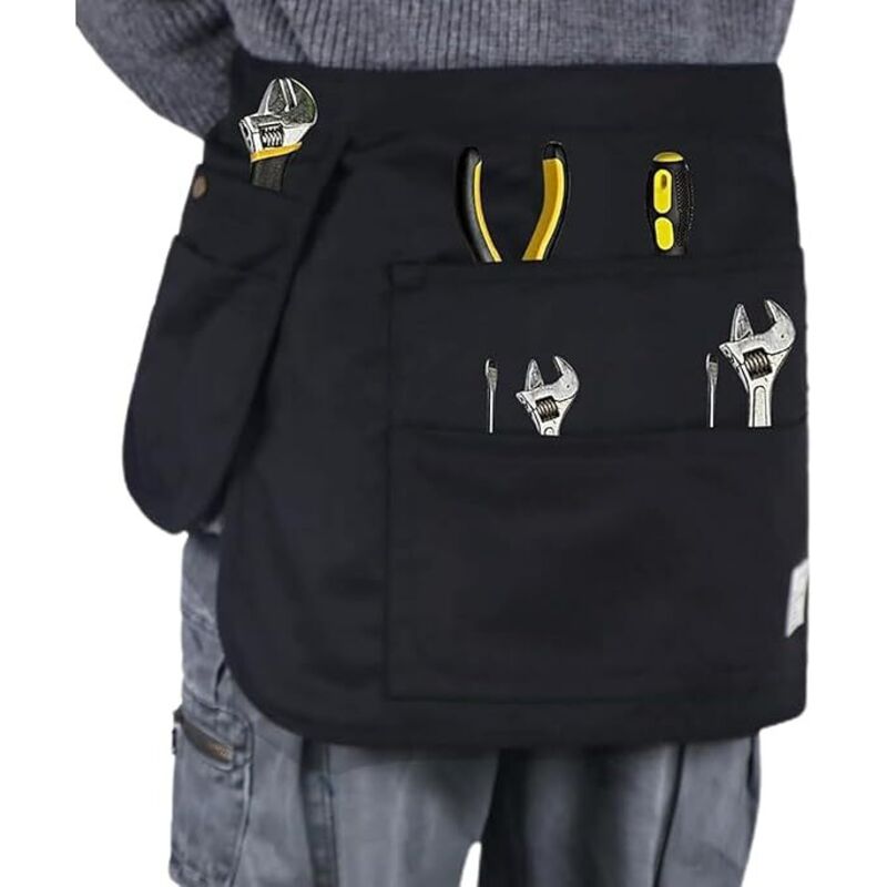Generische Schürze Mit Taschen - Mehrfachtaschen-werkzeuggürtel Zur Organisation Der Aufbewahrung - Arbeitsschürze - Für Kellner, Gärtner, Tischler, Friseure, Restaurants, Küchen Und Barbiere