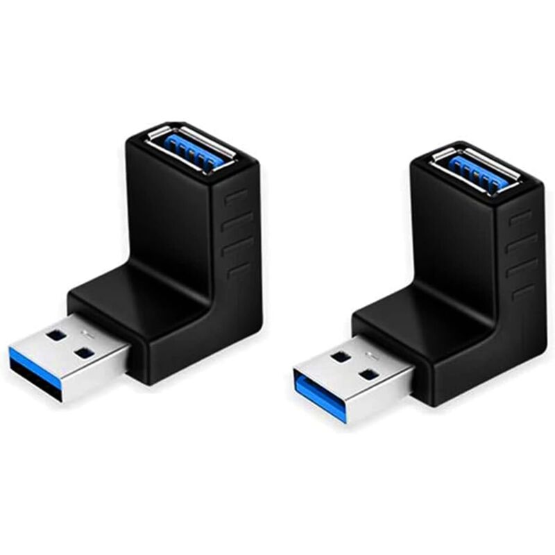 Usb 3.0 Winkeladapter, 90° Winkeladapter, Usb-buchse Verlängerungskupplung, 2er Pack Kuppler, Kompatibel Mit Allen Usb-kabeln