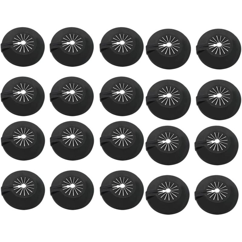 20 Stück Heizungsrohr-abdeckungen, Kunststoff-rohrklemmen Mit Ventilrosette Aus Kunststoff, Heizungsrohr-abdeckungen, Rosetten Für Heizkörper Für Wasserrohre Mit 10-30 Mm Durchmesser (schwarz)