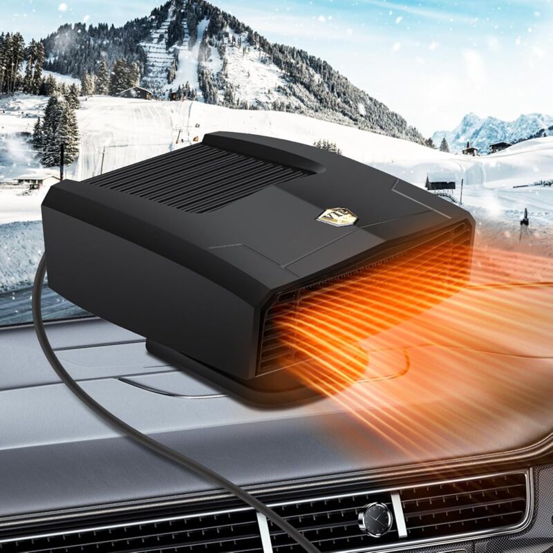 12v 180w Autoheizung, Zigarettenanzünder-heizung Für Autos, 2-in-1 Autoheizung Und Lüfter, Tragbare Autoheizung Mit Entfroster Und Scheibenenteiser, Mit 360° Drehbarer Basis