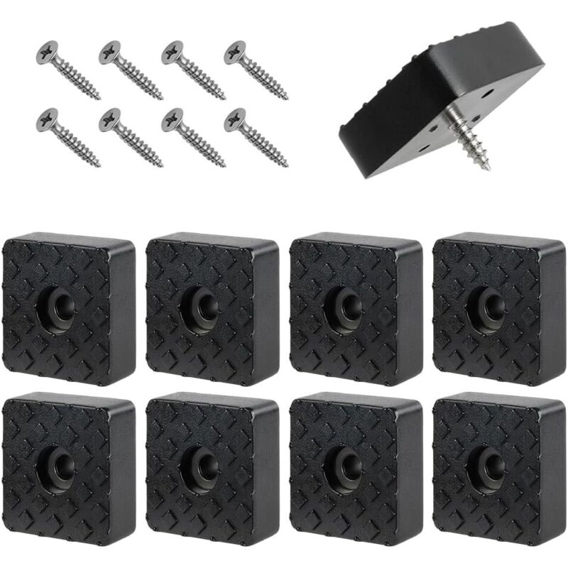 8 Stück Quadratische Gummipuffer, 30x30 Mm Verschraubbare Gummiquader, Rutschfeste Gummipuffer Mit Schrauben, Gummipuffer Für Möbel, Für Tisch, Stuhl Und Sofa