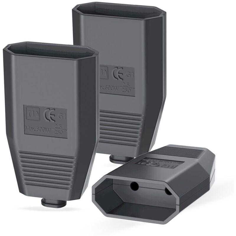 3-teiliger Steckdosenanschluss, Weiblicher Stecker, 250v/2,5a Buchse, Europäischer Flachstecker Mit Schutzkontakt, Flache Elektrische Steckdose Mit Zugentlastung