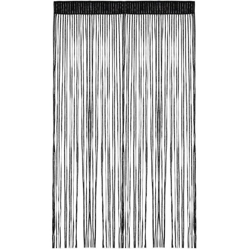 Rideau Fil Türvorhang 100x200 Cm Fliegenvorhang, Dekorativer Raumteiler-vorhang, Schwarzer Fadenvorhang Für Balkon, Schlafzimmer, Hochzeit, Café, Restaurant
