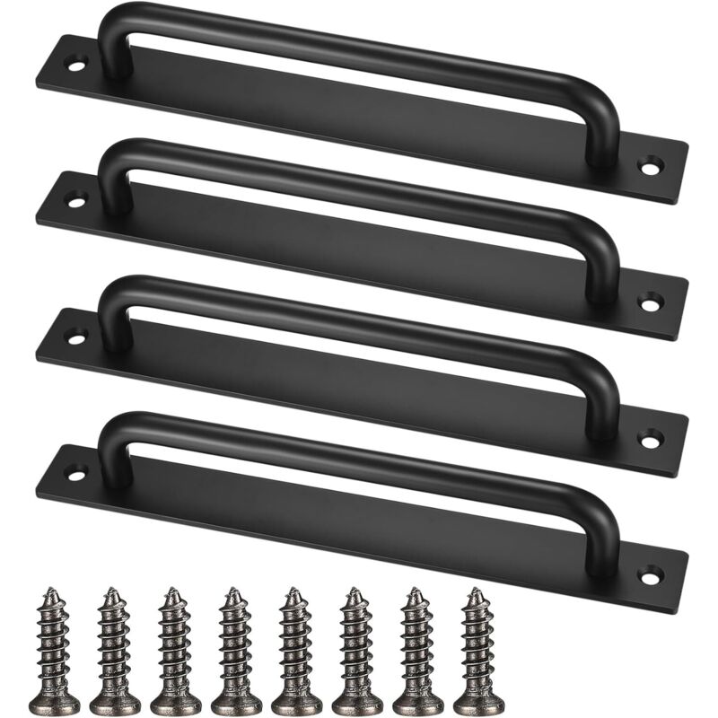 4 Stück Schiebetürgriffe, Schwarze Griffe Für Schiebetüren, Robuste Türgriffe Mit Schrauben, Aluminium-türgriffe Für Schränke, Küchen, Möbel Und Schlafzimmer