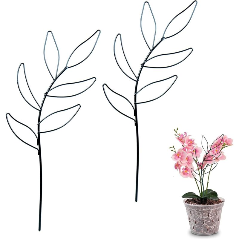 2er-set Schwarze Pflanzenstäbe Für Zimmerpflanzen, Kletterhilfen Für Rankpflanzen, Metallstützen Für Kletterpflanzen, Geeignet Für Monstera, Kletterpflanzen, Topfpflanzen Und Blumen