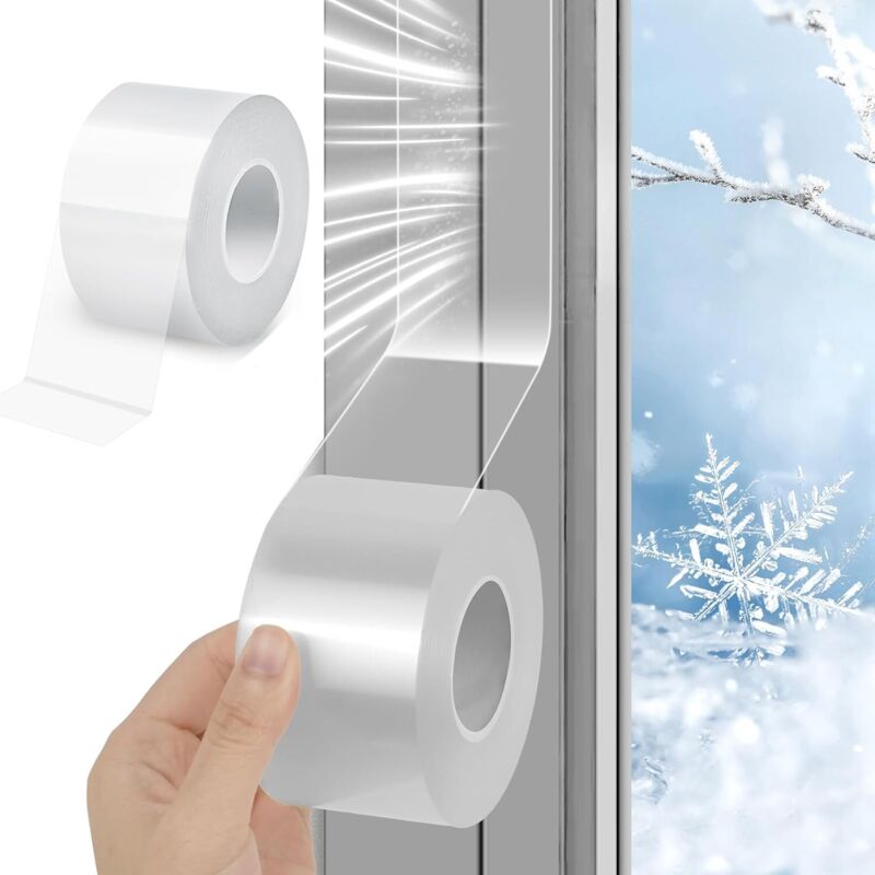 Gemeinsame Isolierung Dichtungsband Für Tür Und Fenster 3 Cm X 10 M, Transparent, Wasserdicht, Widerstandsfähig, Selbstklebendes Dichtungsband Für Winterfenster Gegen Kalte Luft