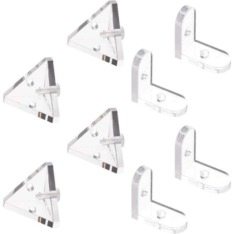 Eckstütze Aus Acryl, Transparente Rechtwinklige Winkel Mit 3 Löchern Und L-förmige 90-grad-eckstütze Mit Transparenten Nieten Für Vitrinen