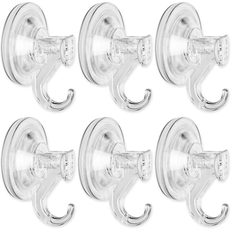 Saugnapf-haken, 6er-pack Saugnapfbefestigungen Für Fenster, Küche Und Bad, Ohne Bohren, Tragkraft 4 Kg, Transparent