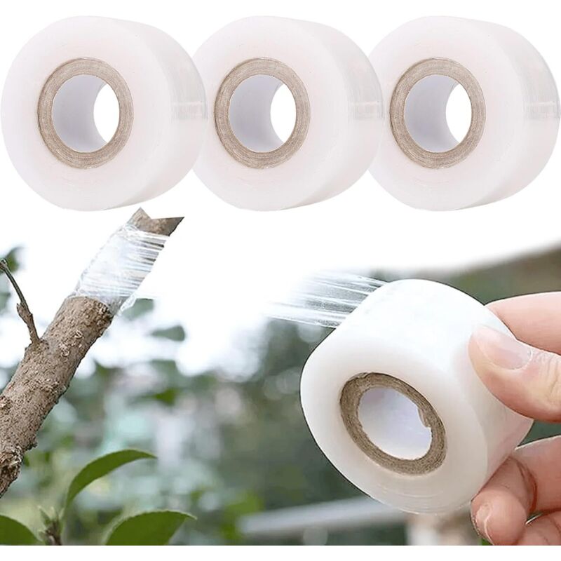 3 Stück Transparentes Veredelungsband, Pflanzenreparaturfolie, Selbstklebend Und Dehnbar, Ideal Für Obstbäume, Tomaten, Blumen Und Baumschulen, 70 M