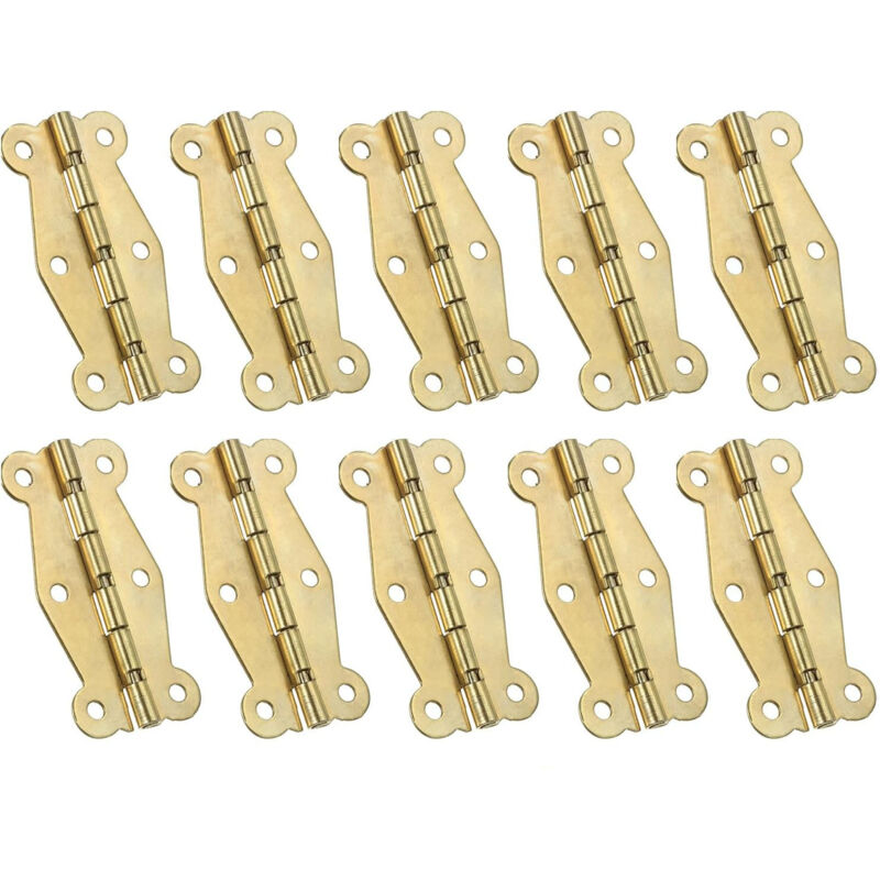 Kleine Vintage-boxscharniere Mini 49mm, 10 Stück 90-grad-schmetterlingsscharniere Für Schmuckkästchen, Beschläge Mit Schrauben Für Schrank, Holzbox, Schublade, Goldfarben