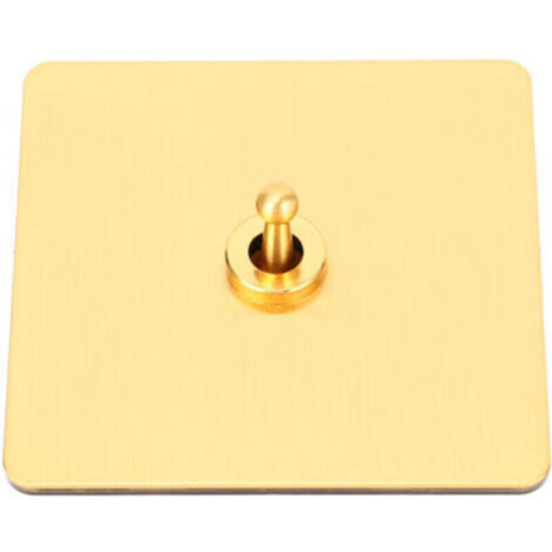 Wippschalter Ac250v, 1 Taste, 2 Wege, Edelstahlpaneel In Goldfarbe Und Isolierte Pc-basis