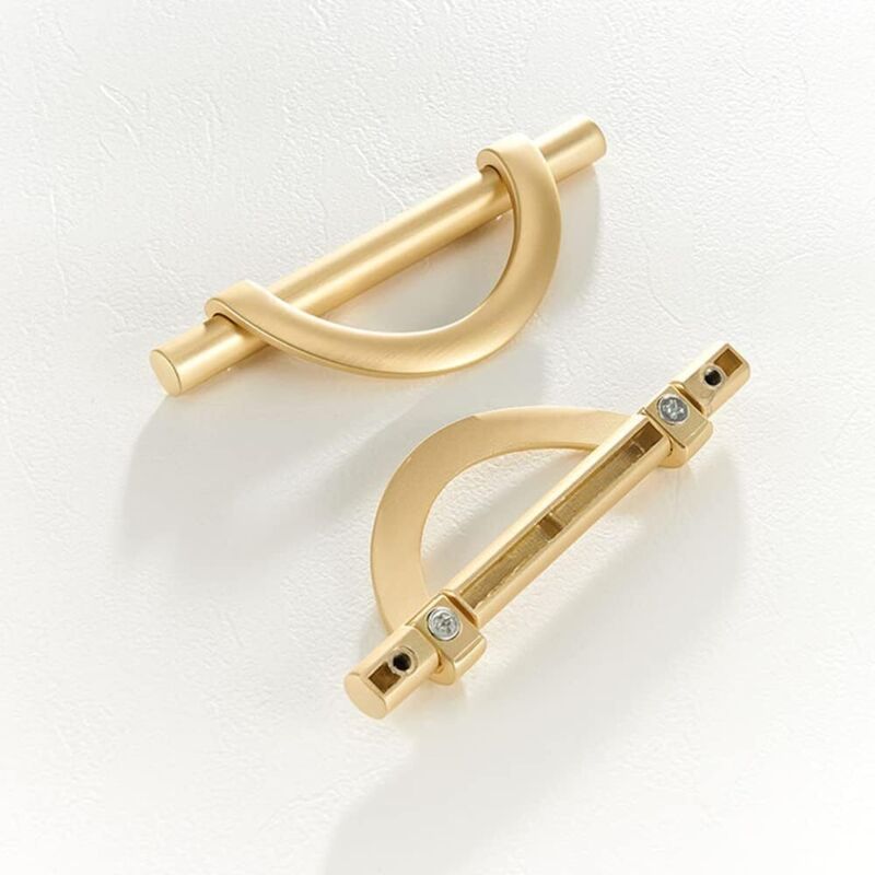 Set Aus 2 Goldenen Schrankgriffen, 96 Mm