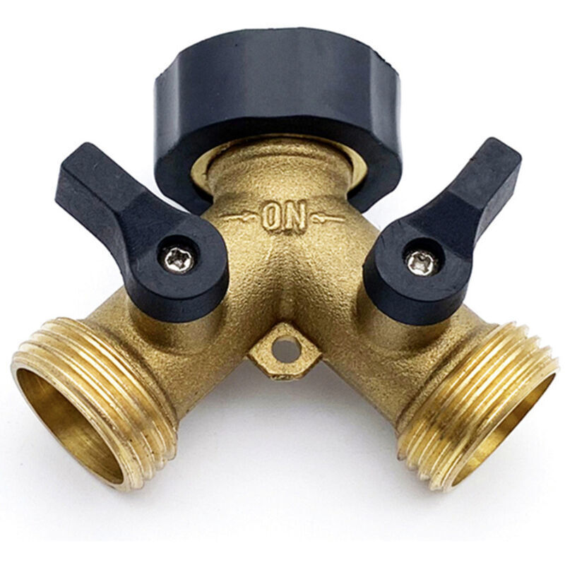 Doppelter Wasserhahn Für Waschmaschine, Gartenschlauch-verteiler Aus Messing, Y-verbinder, 3/4 Zoll Für Den Anschluss Von 2 Geräten, Doppelauslauf-wasserhahn Für Gartenwasserhahn, Wasserhahnadapter