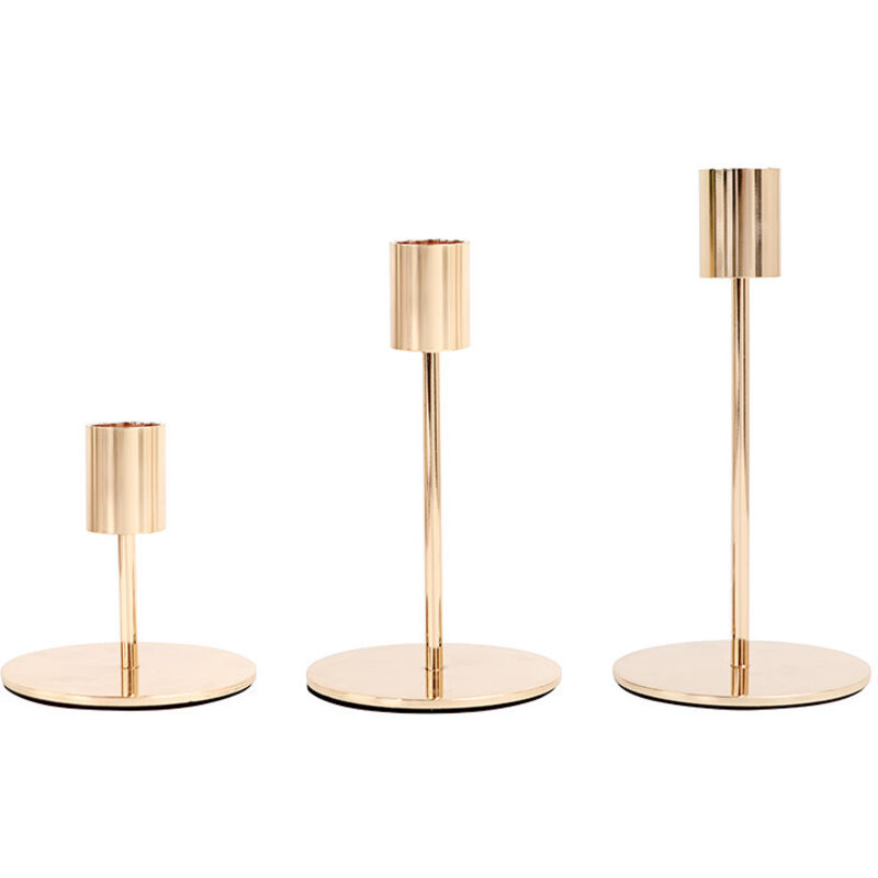 3 Stück Kronleuchter, Goldene Kerzenhalter In Den Größen 8,5/14/16 Cm, Hochzeitskerzenhalter, Perfekt Für Hochzeiten Und Valentinstag-tischdekoration