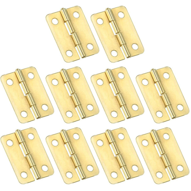 Kleine Scharniere, 24 Mm, 10 Stück Mini-scharniere Mit Schrauben Für Holzschatullen, Schubladentüren, Schranktüren, Tore, Goldfarben
