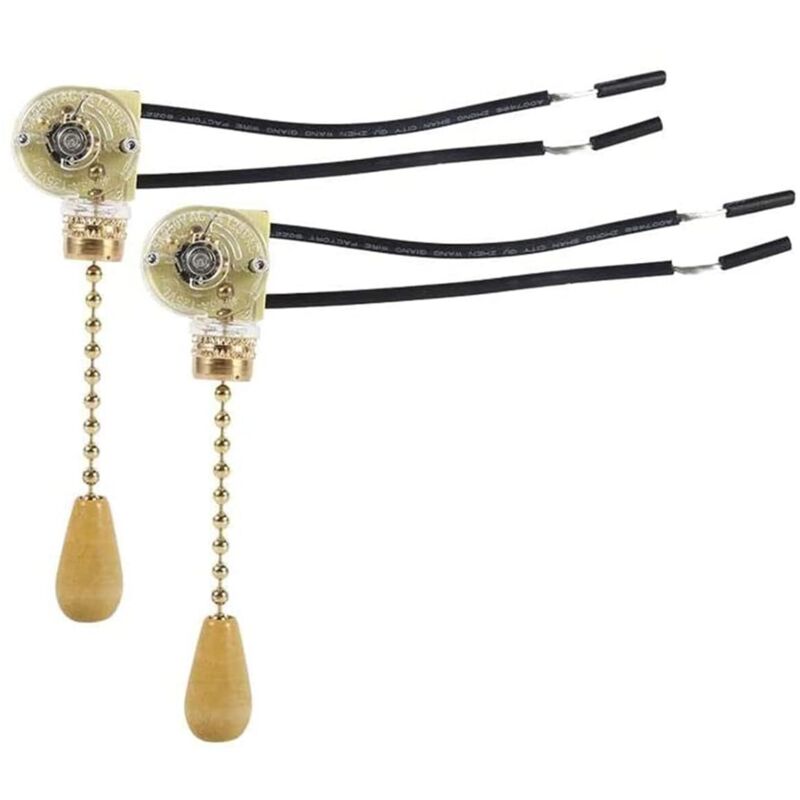 2 Stück Zugkettenschalter, Ventilator-zugkettenschalter, Wandlampen-zugschalter, Für Led-wandleuchten, Deckenventilatoren, Raumbeleuchtung