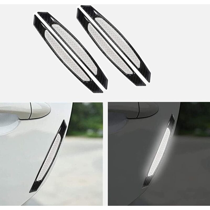4er-set Universelle Reflektierende Aufkleber Aus Carbonfaser Zum Schutz Der Autotüren, Türschutz-aufkleber Für Auto, Suv, Pickup Und Lkw