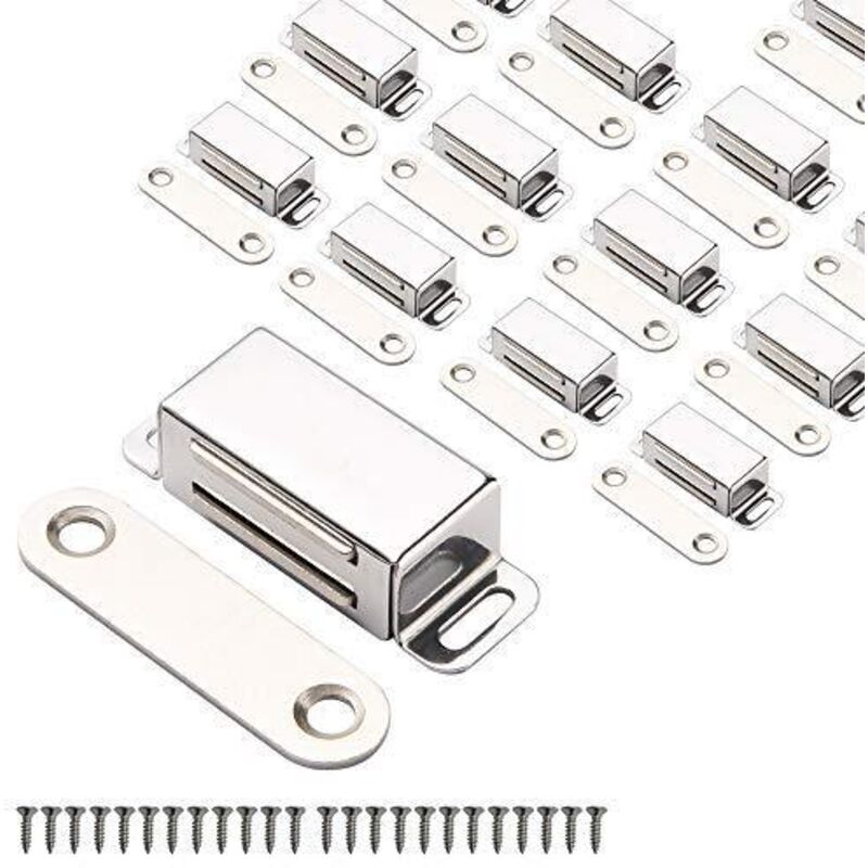 Schrankmagnete, Schranktürschnäpper Für Küche, Bad, Schrank, Schrankschlösser, Schranktürschnäpper, Schubladenschnäpper (silber, 15er-pack)