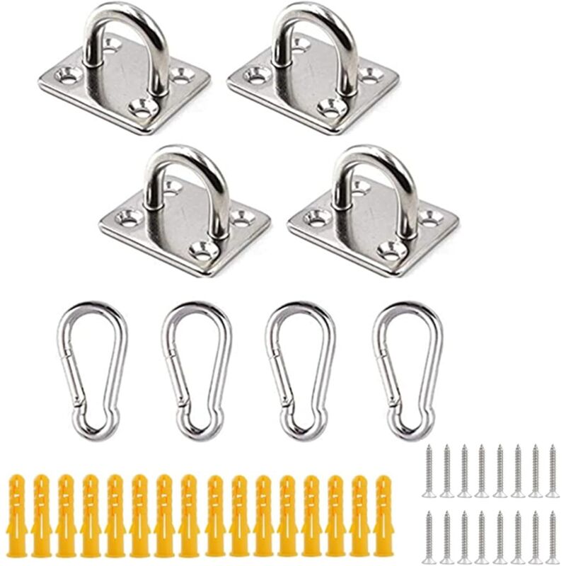 1er Set (m5) Aus Edelstahl-ösenplatten, Robustes Beschlagset Für Sonnenschirmsegel, Befestigungszubehör Für Sonnenschirme, Aufhängematerial Für Schaukeln