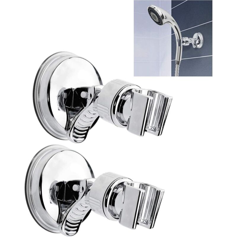 (argent) 2er-pack Ersatz-handduschhalter, Saugnapf-duschkopfhalter Mit 360°-drehung Für Badezimmerzubehör
