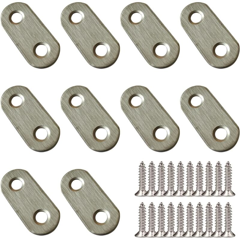 10 Stück 37 X 16 Mm Edelstahl-winkelverbinder, Verstärkungsbleche Mit Schrauben