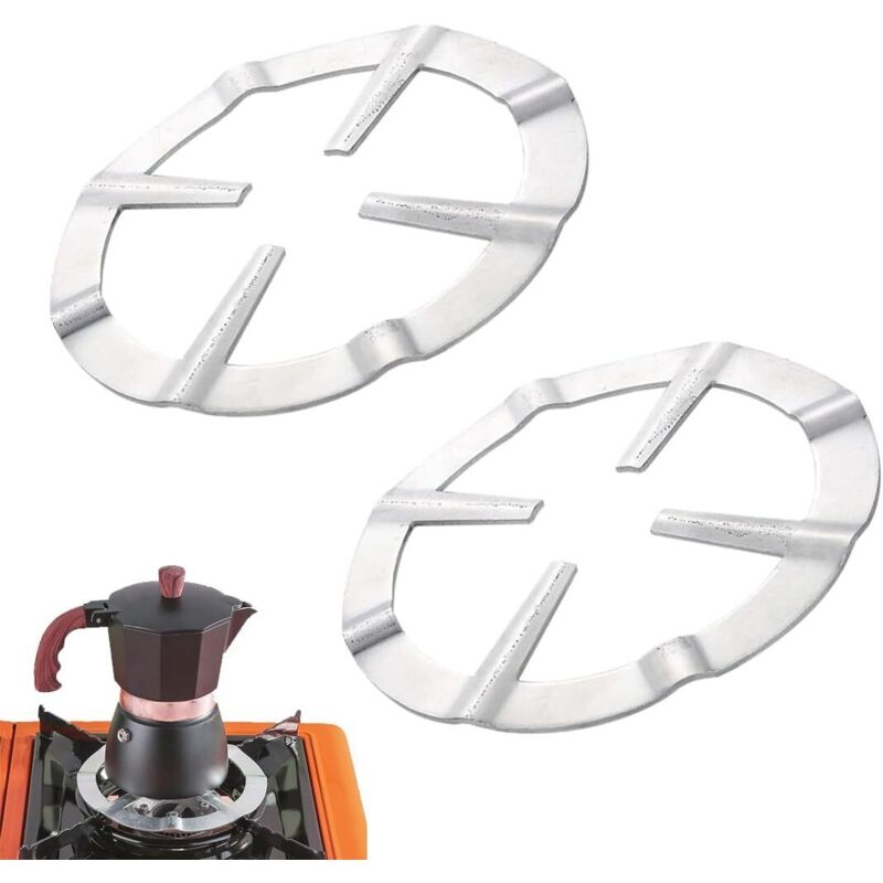 2 Stück Moka-topfhalter, Edelstahl-halter Für Runde Gasherd-kochtöpfe, Metall-gasring-reduzierer, Kaffeekannen-reduzierständer