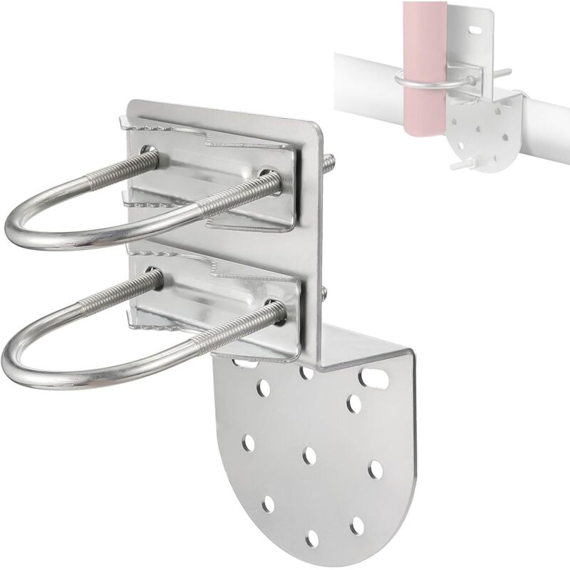 150x90x2mm 1 Stück Antennenmasthalter Mit Doppelten U-bolzen, Eisenverzinkung Dacromet, Mastklemme, V-kiefer-halterung Für Satelliten-, Wetterstations- Und Funkantennen