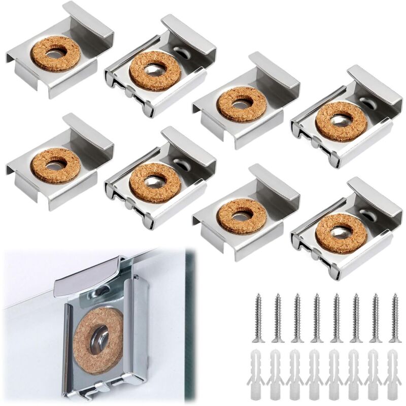 8-teiliges Spiegelhalter-set, Wandspiegelbefestigung, Spiegelhalterung Für Wandmontage, Zur Aufhängung Und Befestigung Von Spiegeln Oder Glas, Geeignet Für Badezimmer, Toiletten Und Wohnzimmer.