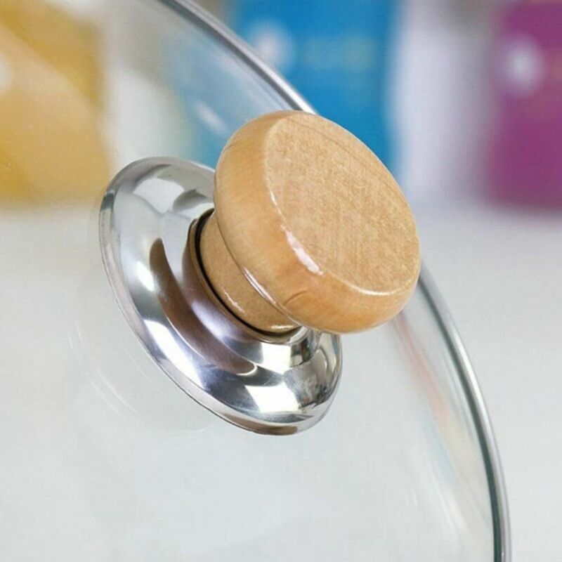 4er-set Ersatzknöpfe Für Topfdeckel, Töpfe Und Wasserkocher, Holzgriff Mit Edelstahlbasis, Hitzebeständig