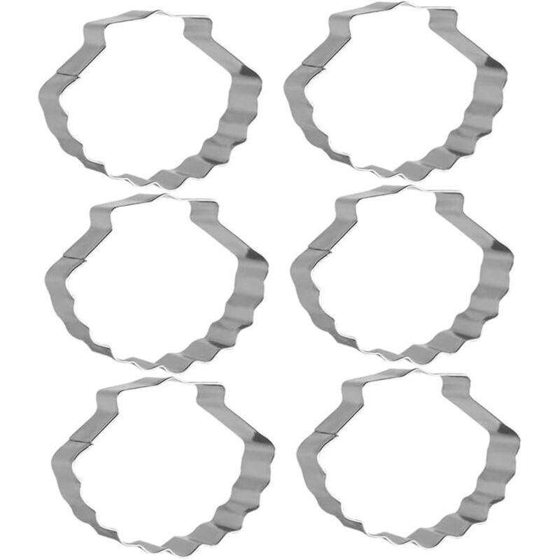 6,2x5 Cm Set Aus 6 Muschelform-ausstechern Aus Edelstahl, Leicht Zu Reinigen