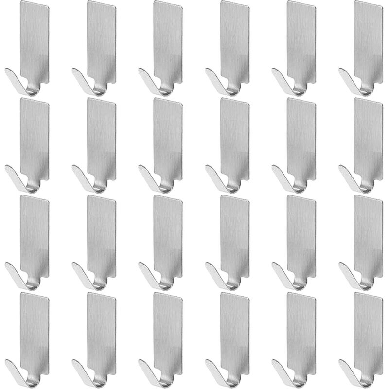 24 Stück Klebehaken Für Die Wand, Klebehaken Für Küche Und Badezimmer, Edelstahl-klebehaken Für Handtücher Ohne Bohren
