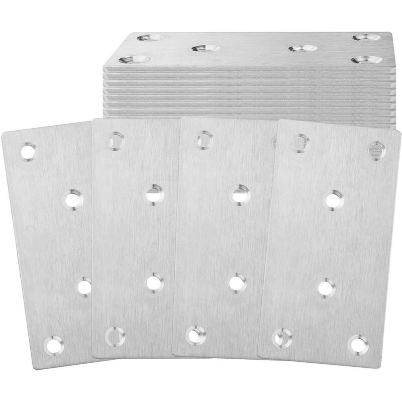 Aselected 10 Stück Gelochte Winkelbleche Aus Edelstahl 100 X 50 X 2 Mm, Befestigungswinkelplatten Zum Verbinden, Befestigen Und Reparieren Von Möbeln, Silberfarben