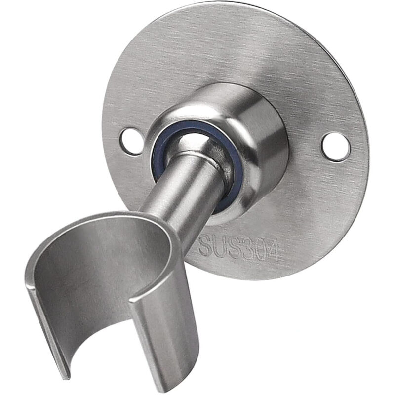 Wandhalterung Für Duschkopf, Aus 304 Edelstahl, 360° Verstellbar, Kompatibel Mit Duschschläuchen, Schraubbefestigung, Gebürstetes Silber.