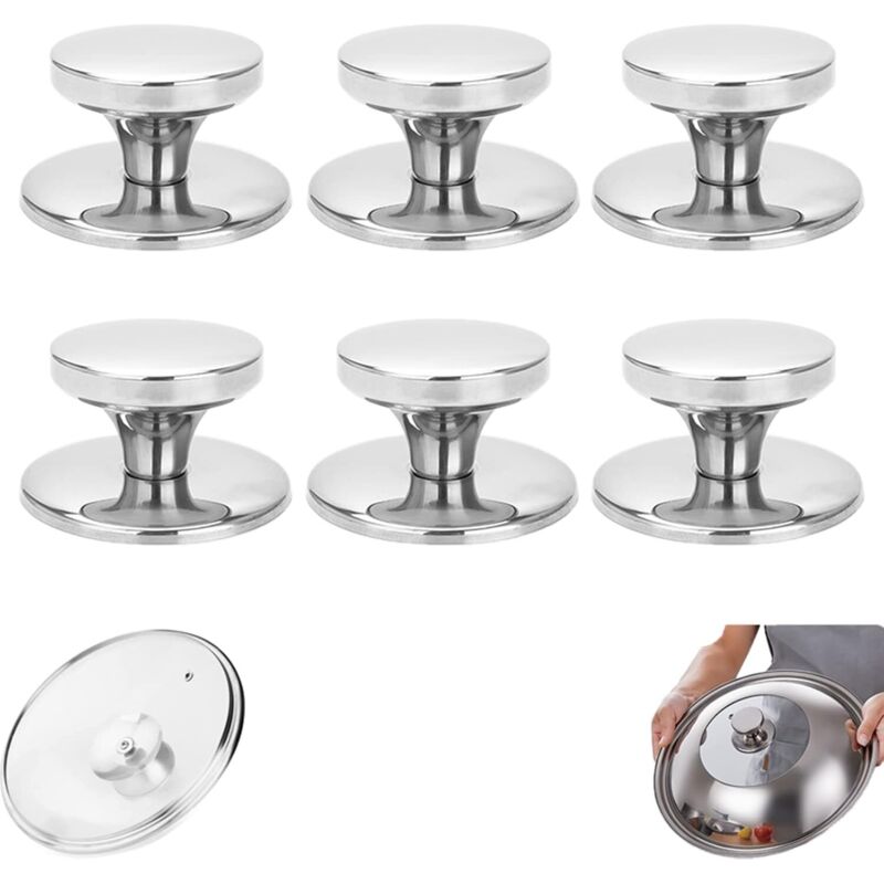 Deckelknopf-set, 6-teilig, Topfdeckelknöpfe, Wok-deckelgriff, Ersatz Aus Edelstahl Für Wasserkocher, Bratpfannen Und Pfannen